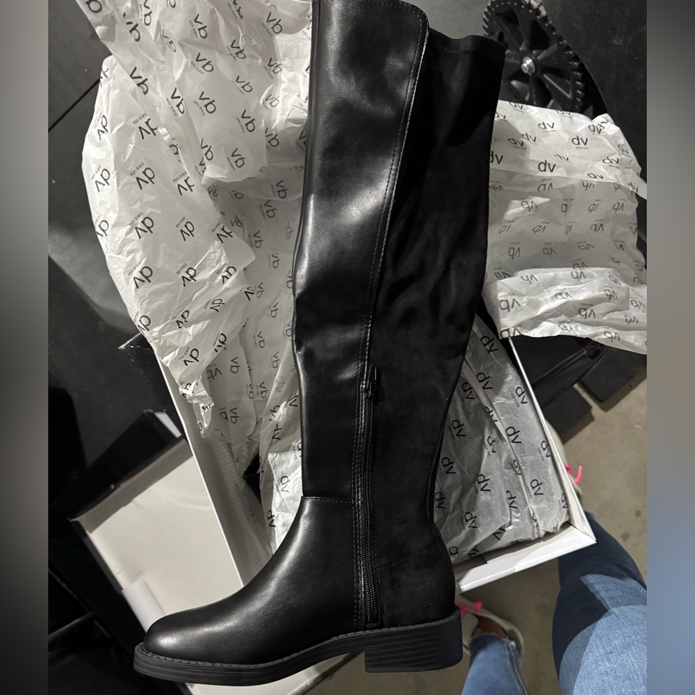 Dolce Vita Panna Black Over the Knee Boots 8.5